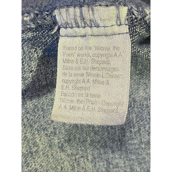 Vintage Disney Winnie the Pooh Denim Shacket Christmas Embroidered Red Collar 2X - Picture 7 of 7